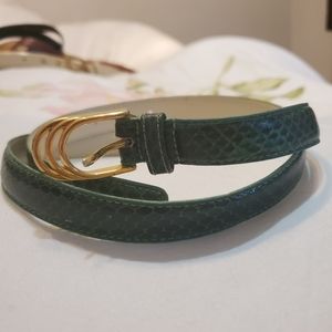 Green Genuine Snakeskin Belt